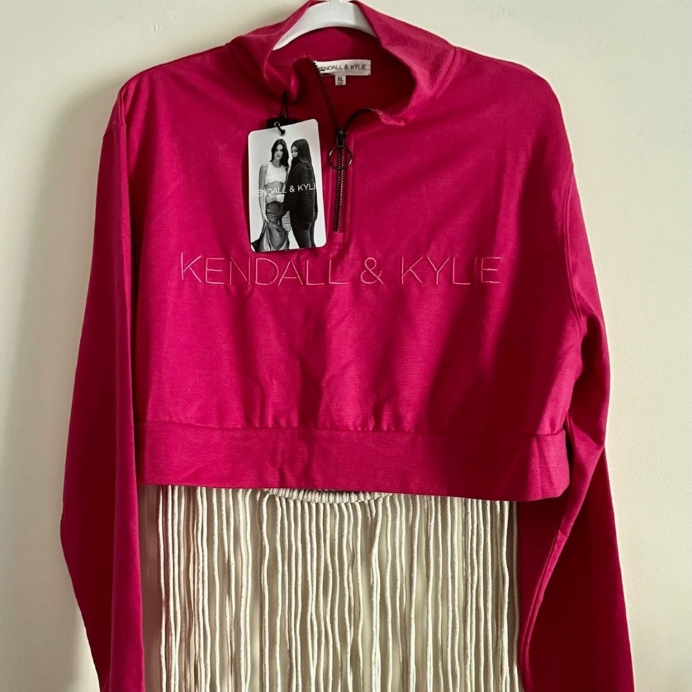 Kendall and Kylie pink magenta long sleeves top